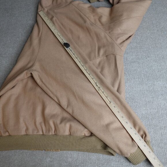 Vintage Melton Jacket XL Beige Bomber Harrington Reversible Wool Blend - Picture 14 of 16